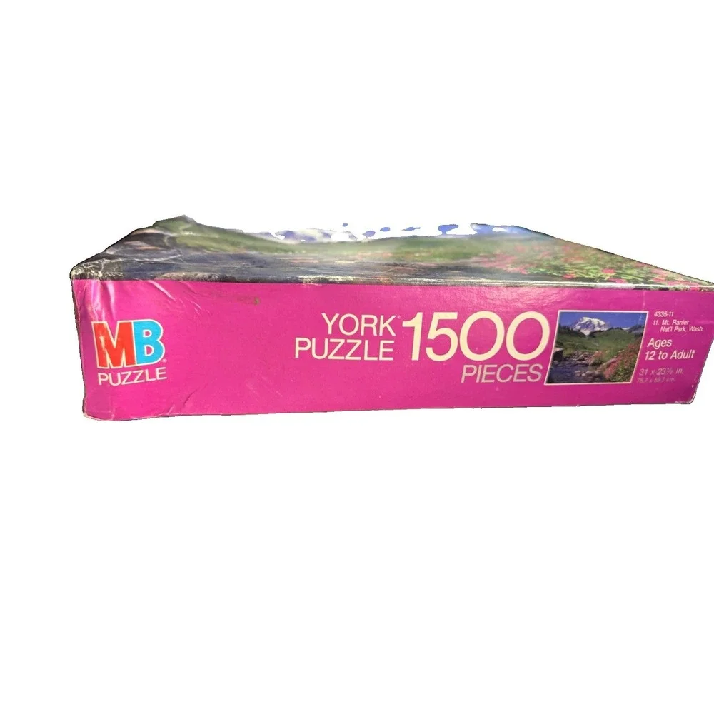 MB York Puzzle 1500 Pc Mt Rainier National Park Vintage Jigsaw SEALED Unopened